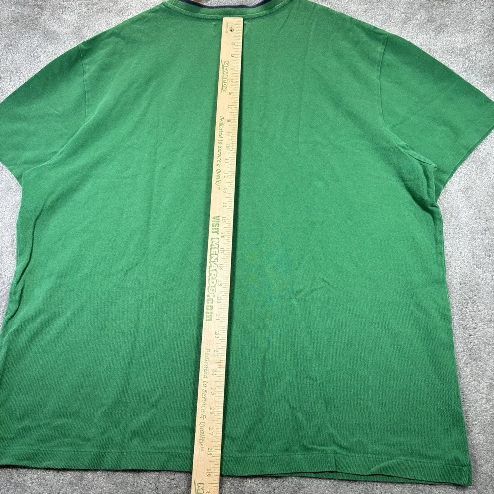 Vintage Polo Ralph Lauren‎ Shirt Mens 2XL Green Cotton Ringer Short Sleeve 90s